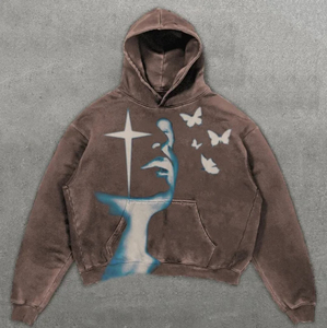 Diseño personalizado 100% algodón 380g tejido Oversize Sudadera con capucha para hombres Logo Sudadera con capucha conjunto de manga larga bordado liso teñido - Product Image 2