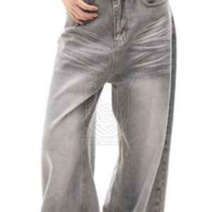 Jean droit ample en velours côtelé pour femme, coupe régulière, confortable, décontracté, respirant, séchage rapide, délavage clair, taille moyenne, idéal pour l'été - Product Image 4
