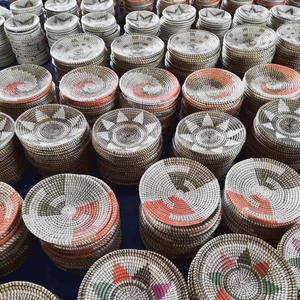 ชุดจานและตะกร้าผนัง2025หญ้าทะเลแบบฟางสไตล์โบโฮมีศิลปะสำหรับตกแต่งภายในบ้าน - Product Image 3