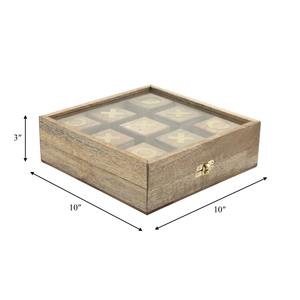 Jeu de Tic Tac Toe en Bois Moderne dans un Étui Marron Naturel Décoratif Tic Tac Toe pour Accent Décoratif Soirée Jeux de Famille - Product Image 5