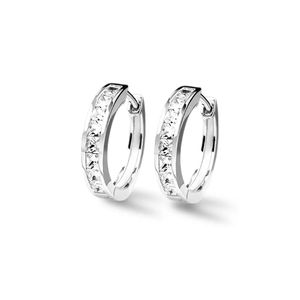 Luxury 925 Sterling <b>Silver</b> <b>Hoop</b> <b>Earrings</b> Custom Fine Stud <b>Earrings</b> Hip Hop VVS Moissanite Princess Cut Diamond Fine Jewelry - Product Image 5