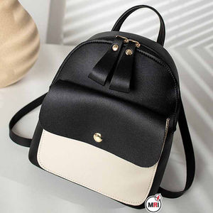 Sac à dos tendance en cuir PU bicolore, style nouveau, OEM, pour filles, école et voyage, fermeture éclair unie, sac à bandoulière souple - Product Image 1