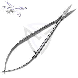 Ciseaux à ressort Micro professionnels pour les sourcils 4.5 "Action de ressort de couleur noire droite extra pointu Personnalisé et emballage - Product Image 5