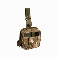 Bolsa Táctica Médica para Pierna, Bolsa Molle, Botiquín de Primeros Auxilios, Bolsa de Emergencia, Oxford Negro 18x8x33cm, Caza al Aire Libre