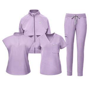 Custom Long Sleeve <b>Stretchy</b> Plus Size Jogger Fashion Doctor Nurse Accessories Uniforms Nursing Scrubs Cotton Dobby Women Needle - Product Image 3