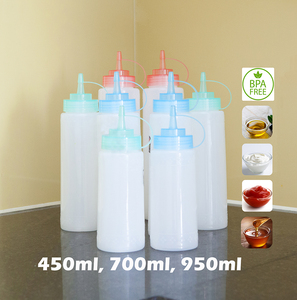24 oz LDPE <b>Plastic</b> Tip Spout <b>Squeeze</b> <b>Bottle</b> 1-Piece Refillable Seasoning Oil Soy Sauce BBQ Honey for Party Cooking - Product Image 2