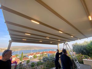 SISTEMA DE PERGOLA RETRÁCTIL, Pérgola Moderna de Aleación de Aluminio, Toldo para Exteriores, Gazebo, Techo de Jardín, Sombra para el Hogar y el Jardín - Product Image 3
