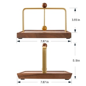 Porta Servilletas de Bar de Lujo, Base de Madera Maciza con Brazo de Presión de Metal, Agarre Seguro, Estilo Elegante para Mesa de Comedor o Bar en Casa - Product Image 5