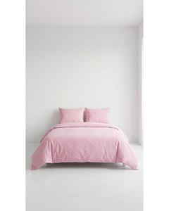 Wholesale <b>Double</b> Size Poly Cotton Duvet Cover Set | Soft Breathable Solid <b>Pink</b> <b>Bedding</b> Set | OEM ODM Private Label Manufacturer - Product Image 3