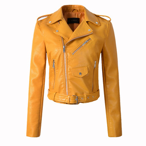 Chaqueta de cuero de moda para mujer hecha a medida 2024, fabricación al aire libre con procesamiento de punto de color personalizado - Product Image 3