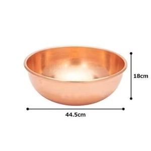 ชามทองแดงทำด้วยมือคุณภาพสูงดีไซน์วินเทจทันสมัยรูปทรงกลมเหมาะสำหรับผสมอาหารชามในครัวที่มีสไตล์ - Product Image 5