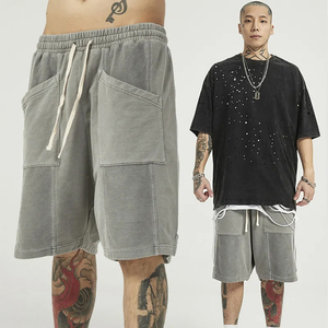 Men's Casual Workout Sweat <b>Shorts</b> Wholesale Custom High Street Style Eco-Friendly Breathable Elastic Waist Closure <b>with</b> <b>Pocket</b> - Product Image 4