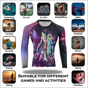 เสื้อออกกำลังกายสำหรับ MMA BJJ โยคะแขนยาวรัดรูปสำหรับผู้ชาย - Product Image 4