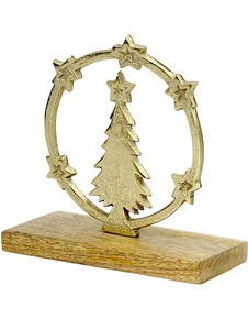 Árbol de Navidad Clásico Simple de Madera, Árbol de Navidad de Alta Calidad con Acabado Dorado para Decoración del Hogar - Product Image 5