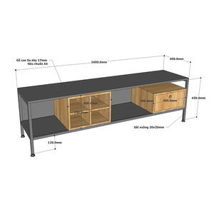 ตู้วางทีวีสไตล์มินิมอลร่วมสมัยพร้อมขาเหล็กและ MDF - KTV68092 - Product Image 5