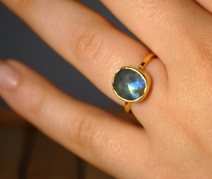 <b>Statement</b> Labradorite <b>Ring</b> 18k Gold Plated Jewelry Handmade Labradorite Gemstone <b>Women</b> Jewelry Wedding <b>Ring</b> Gift <b>For</b> <b>Women</b> - Product Image 1
