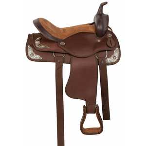 Selle de cheval occidentale synthétique de haute qualité premium pour l'équitation |   Cuir véritable durable avec caractéristiques de dressage anglais - Product Image 1