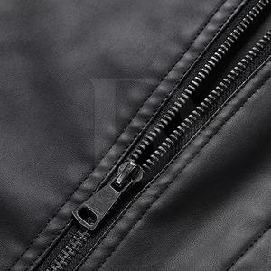 Chaqueta de cuero genuino de invierno 2023 para mujer, cuello levantado, cremallera, relleno de algodón teñido largo liso a la moda, talla XL, punto sólido - Product Image 3