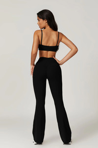 New Arrival Athletic Elastic Fitness Wear Yoga Gym Set Hot Selling 2 Piece Set Women Sports Bra & High Waist <b>Flare</b> <b>Leggings</b> Set - Product Image 2