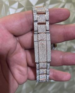 Montre en diamant Moissanite à mouvement entièrement automatique de haute qualité avec cadran romain Bracelet en acier inoxydable lourd Style hip-hop de luxe - Product Image 4