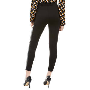 Pantaloni Skinny a Vita Alta in Ecopelle Nera con Strisce per Ragazze Love Fire, Taglia XS, Traspiranti in Tessuto PU - Product Image 2