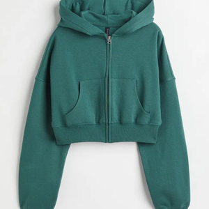 Sweat-shirt d'hiver surdimensionné pour femmes, manches longues, en molleton épais et lourd en coton, tissu tricoté uni, couleur et logo personnalisés - Product Image 3