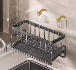 Four Tier Metal Standing <b>Rack</b> with Draining Design for <b>Kitchen</b> Countertop <b>Storage</b> Sustainable Multifunction Space Organization - Product Image 1