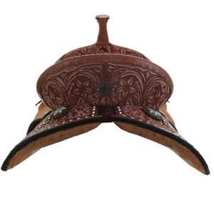 Selle de cheval western en cuir pleine fleur brut, travaillée à la main et légère, selle de course de barils durable, tailles personnalisées - Product Image 3