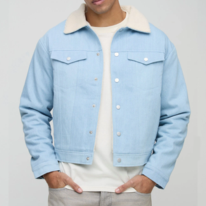 Service OEM ODM disponible Veste en jean pour homme Vêtement décontracté Veste en jean à boutons Veste en jean surdimensionnée pour homme - Product Image 1