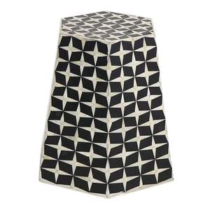 Tabouret artisanal en os incrusté de motifs floraux, artisanat traditionnel, personnalisé pour la décoration intérieure classique - Product Image 5