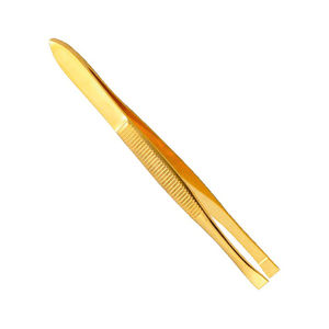 Pinces à épiler pour sourcils en acier inoxydable de qualité chirurgicale, pointe inclinée, couleur or pleine, en acier métallique, pour enlever les poils du visage, pinces à épiler pour sourcils - Product Image 4