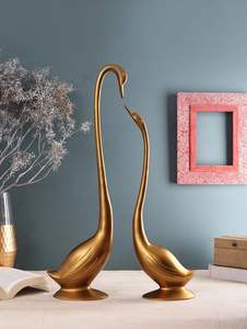 Meuble TV moderne fabriqué à la main avec ornement de cerf élan doré en résine galvanisée pour le salon au meilleur prix - Product Image 4