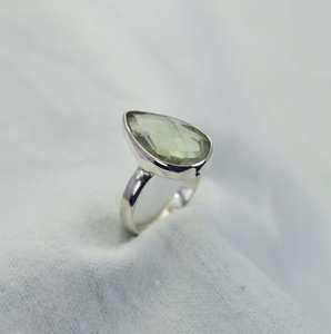 Bague en argent sterling 925 avec améthyste verte taillée, bijou artisanal, élégante bague statement, cadeau pour femme - Product Image 6