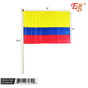 12 "X18" Colombie Main Drapeau Logo Personnalisé Impression Numérique Soie Bannert pour Automobile Assurance Éducation 480PC 40DZ/CS - Product Image 1