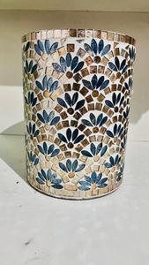 Jarrón mosaico de vidrieras hecho a mano vintage grande - Product Image 2