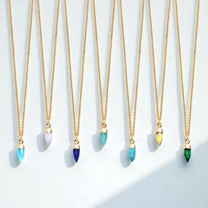 Bullet Spike Shape 13x5 MM Labradorite Gemstone Single Bail Charm Connector - Product Image 4