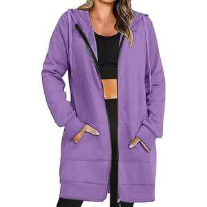 Sweats à capuche zippés pour hommes, hiver, uni, teinture unie, avec broderie personnalisée, étiquette, logo, impression et personnalisation de marque pour les promotions - Product Image 2