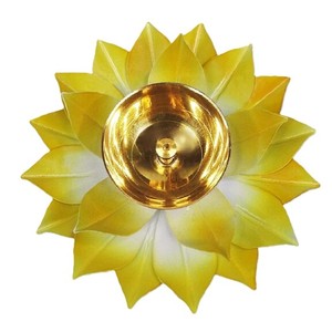 High Quality <b>Brass</b> Handmade Akhand Joti Diya Floral Design Pooja Thali Diwali Home & Temple Decor Religious Gifting <b>Lantern</b> - Product Image 3