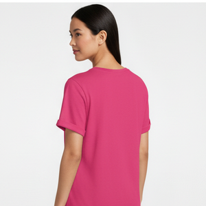 T-shirt en coton tricoté formel de haute qualité, marque de luxe, col rond, surdimensionné, lourd - Product Image 6