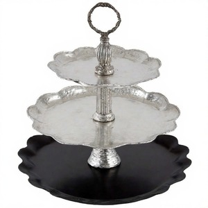 BakeCascade Lightweight 2-<b>Tier</b> <b>Cake</b> <b>Stand</b> in Marble White Ins Style Home Decor for Weddings and Parties <b>Cake</b> Tools - Product Image 5