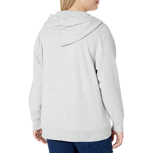 Sudadera con capucha con estampado de algodón ligero personalizado para mujer, ropa de calle de manga larga con cremallera, precio directo de fábrica a granel - Product Image 3