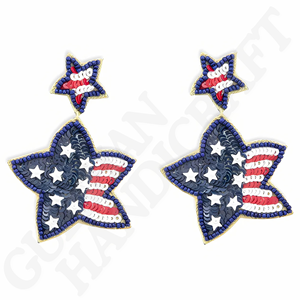 Pendientes colgantes elegantes hechos a mano 'Star Light Star Bright' para mujer, joyería caprichosa inspirada en estrellas con abalorios brillantes - Product Image 2