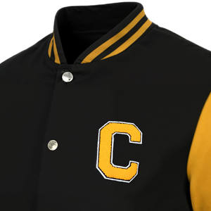 แจ็กเก็ตเบสบอลวิทยาลัยพลัสไซส์สำหรับผู้ชายแจ็กเก็ตทีมโรงเรียนแขนเสื้อหนังขนสัตว์ - Product Image 2