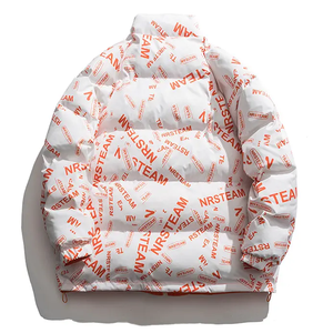 OEM de alta calidad personalizable hombres/mujeres Puffer Bomber chaqueta sublimación impresión lienzo tela recubierta con su logotipo - Product Image 2