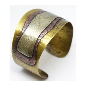Popular <b>Bracelets</b> Handcrafted Jewelry for a Stylish Sunday for Ladies Oxidized and Three Tone mehndi brass <b>cuff</b> Design - Product Image 4