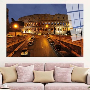 Rome Colosseum Tempered Glass Wall <b>Art</b>: Printed Canvas <b>Print</b>,TEMPERED GLASS <b>ART</b> - Product Image 1