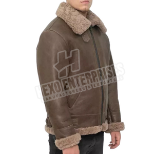 2025 cuero de alta calidad con piel nuevo estilo marrón piel sintética chaqueta de cuero unido para Mer 100% chaqueta de cuero para hombre - Product Image 5