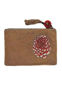 Porte-monnaie à perles, bouteille de champagne, verre à martini, pochette brodée à la main avec pompon vert, porte-clés, portefeuille à fermeture éclair, fête - Product Image 3