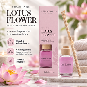 Diffusore di Aromi al Fiore di Loto 90ml con Etichetta Privata OEM |   Fragranza Floreale Orientale Rilassante per la Casa |   Prodotto in Spagna UE - Product Image 2