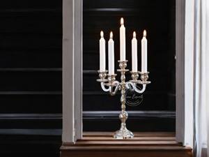 Candelabro de 5 brazos plateado brillante, elegante centro de mesa para celebraciones navideñas y decoración del hogar - Product Image 5